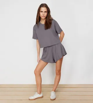 Solid Short Sleeves T-Shirt and Short Set