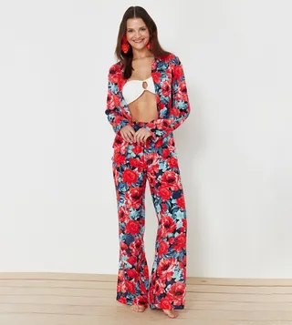 Floral Print Shirt and Trouser Set