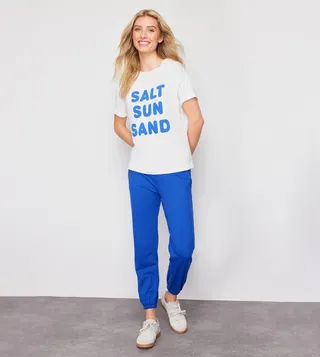 Slogan Printed T-Shirt and Jogger Set