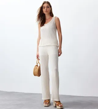 Self Striped Top and Bottom Set