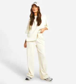 Loopback Short Sleeves Sweatshirt and Straight Leg Jogger Set