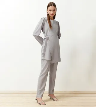 Solid Woven Wrap Co-Ord Set