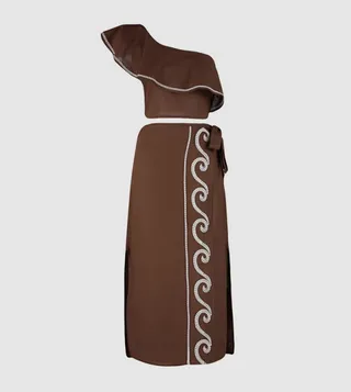 One Shoulder Top and Skirt Set