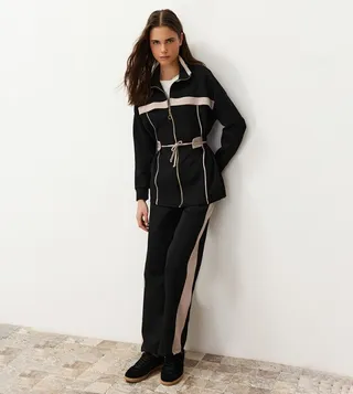 Zippered Color Block Co-Ord Set