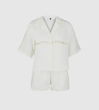 Muslin Shirt and Shorty Set with Ribbon Accessories