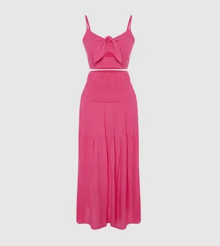 Bow Detail Strappy Top and Skirt Set