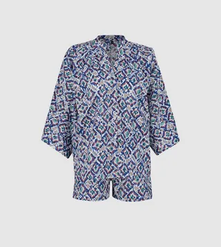 Paisley Patterned Shirt and Shorty Set