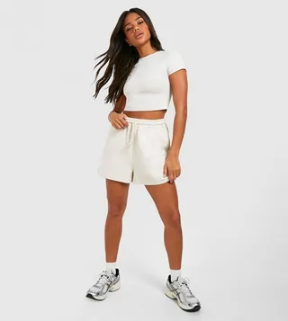 California Slogan Fitted T-Shirt and Shorts Set