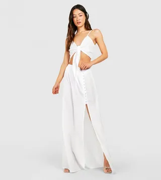 Tall Tie Front Top and Maxi Skirt Co-Ord Set