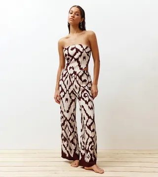 Ethnic Patterned Strapless Co-Ord Set