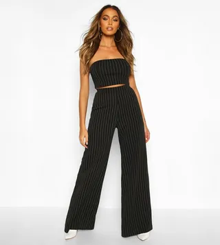 Bandeau Pinstripe Trouser Co-Ord Set