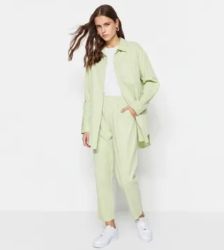 Solid Elastic Waist Co-Ord Set