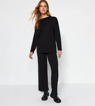 Solid Long Sleeves Co-Ord Set
