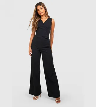 Jersey Crepe Waistcoat & Wide Leg Trousers Set