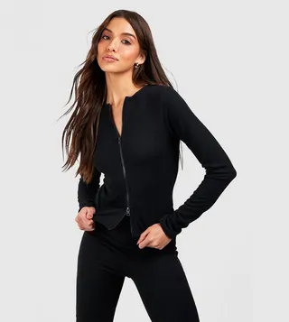 Ribbed Zip Front Top Co-Ord Set