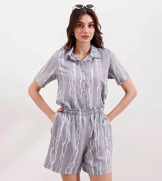 Printed Short Sleeves Co-Ord Set