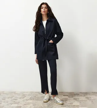 Belted Long Sleeves Kimono and Trouser Set