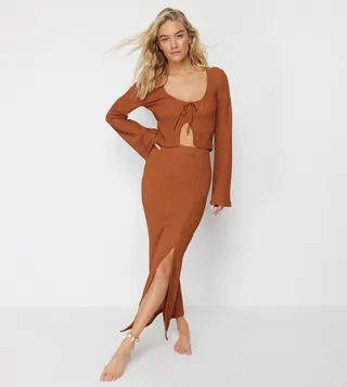 Ribbed Top and Skirt Co-Ord Set