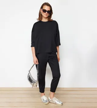 3/4 Sleeves Oversized Top and Bottom Set