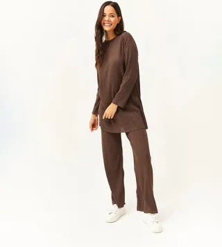 Ribbed Long Sleeves Co-Ord Set