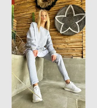 Layered Sweatshirt and Bottom Set