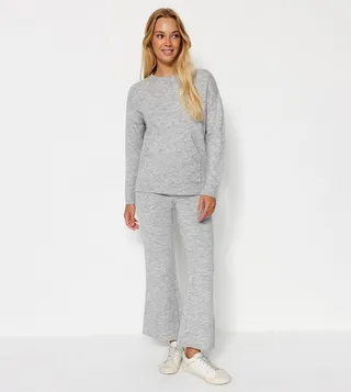 Kangaroo Pocket Detail Sweatsuit Set