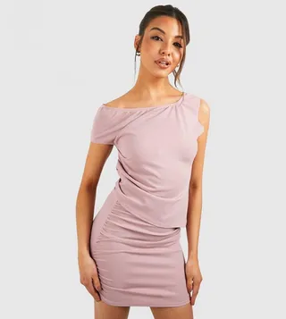 Drape Asymmetric Top & Pelmet Mini Skirt Set