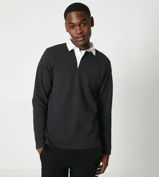 Embroidered Long Sleeves Rugby T-Shirt