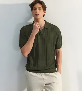 Striped Short Sleeves Polo T-Shirt
