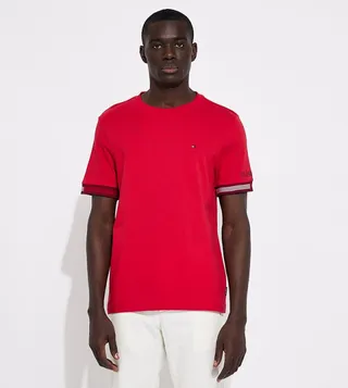Flag Embroidered Short Sleeves T-Shirt