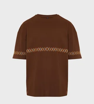 Embroidered Short Sleeves Oversized T-Shirt