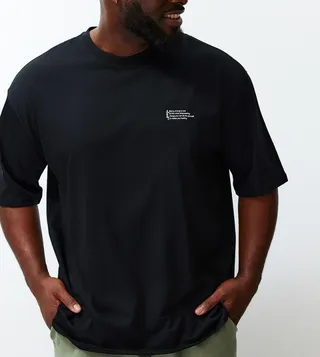 Plus & Tall Typography Printed Crew Neck T-Shirt