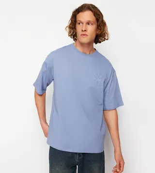 Embossed Crew Neck T-Shirt