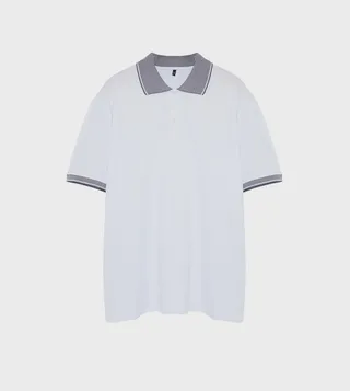 Plus & Tall Contrast Detail Short Sleeves Polo T-Shirt