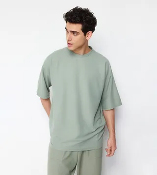 Textured Crew Neck T-Shirt