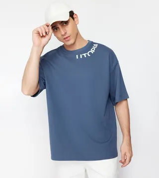 Typography Printed Oversized T-Shirt