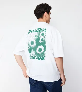 Printed Back Crew Neck T-Shirt