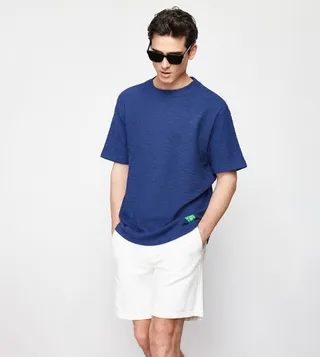 Textured Crew Neck T-Shirt