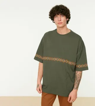 Oversize Crew Neck Embroidered T-Shirt
