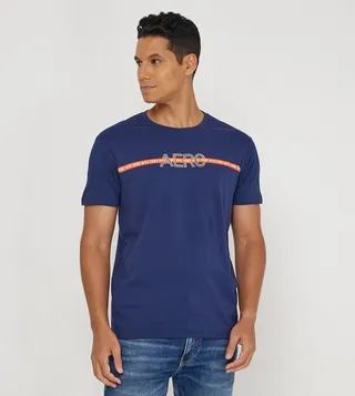 Aero Guy's Logo Printed Casual T-Shirt