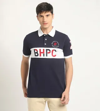 Color Block Logo Embroidered Polo T-Shirt