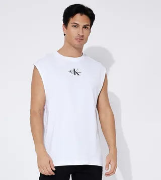 Logo Embroidered Sleeveless T-Shirt