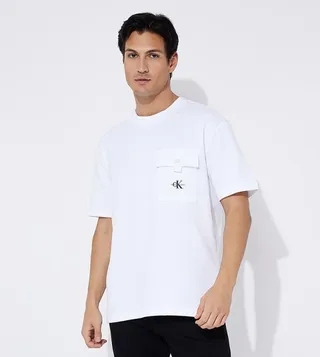 Logo Badge Ribbed Short Sleeves T-Shirt