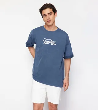 Printed Short Sleeves Oversized T-Shirt