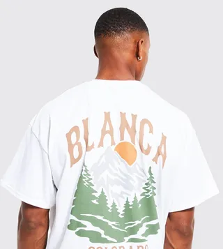 Colorado Mountains Print Oversized T-Shirt