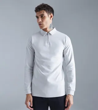 Slim Fit Long Sleeves Polo T-Shirt