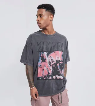 Washed Nirvana Overdye Print T-Shirt