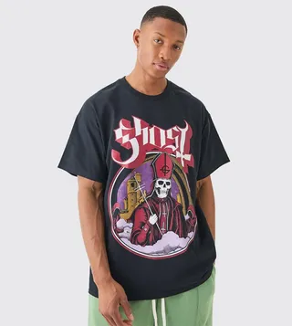 Ghost Band Print Oversized T-Shirt