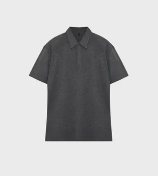 Textured Short Sleeves Polo T-Shirt