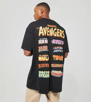 Marvel Avengers Print Oversized T-Shirt